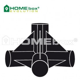 HOMEBOX - CONNETTORE ANGOLARE A 4 VIE 22mm (4pcs) PER GROWROOM GROWBOX